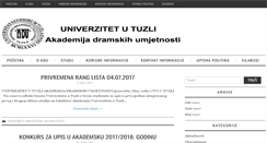 Desktop Screenshot of adu.untz.ba